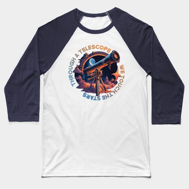 telescope Baseball T-Shirt by AOAOCreation